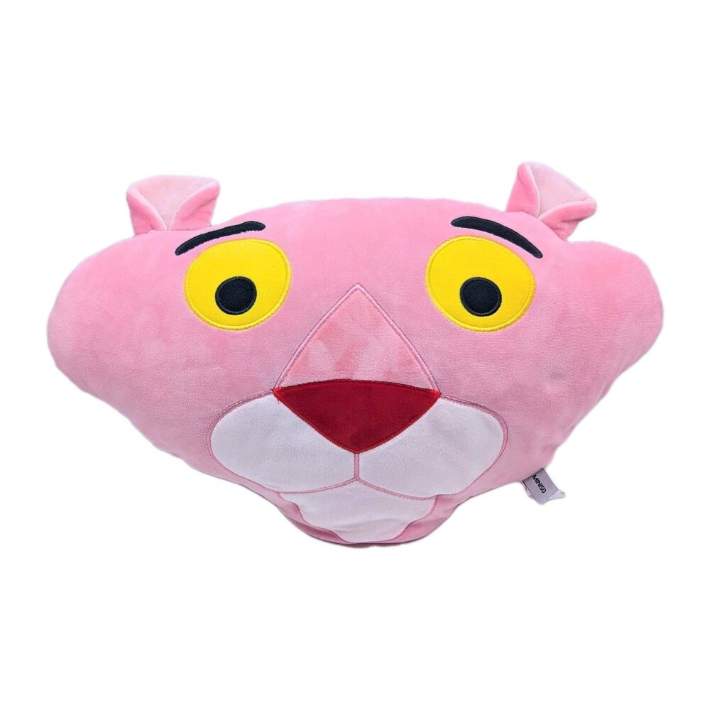 Miniso Pink Panther Plush Throw Pillow Stuffed Animal 18" RARE Soft